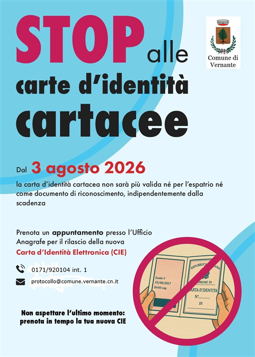 Il 3 agosto 2026 scadranno tutte le carte di identità cartacee!