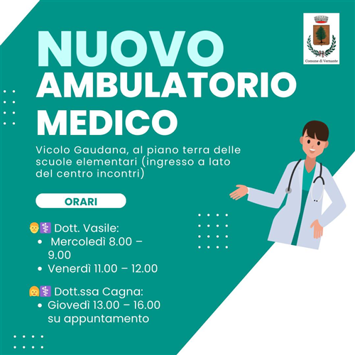 Cambio sede ambulatorio Medici di Medicina Generale a Vernante